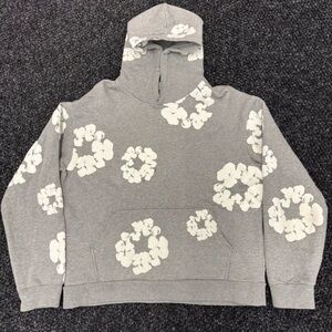 Gray Denim Tear Wreath Hoodie Sweatshirt